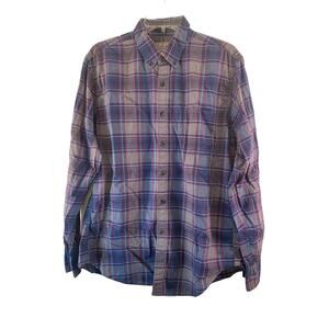 J. CREW Men’s Blue/Red Plaid Quality Woven Tailored Shirt / Size: Large